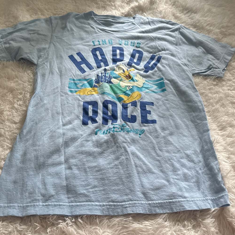 Run Disney Donald Find‎ Your Happy Race T-shirt Medium